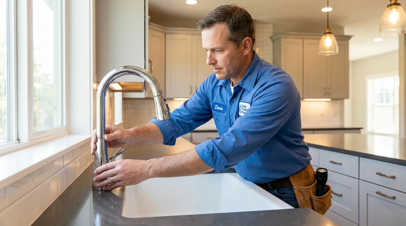 Kitchen faucet installation by Johns Plumbing LLC in Villalba