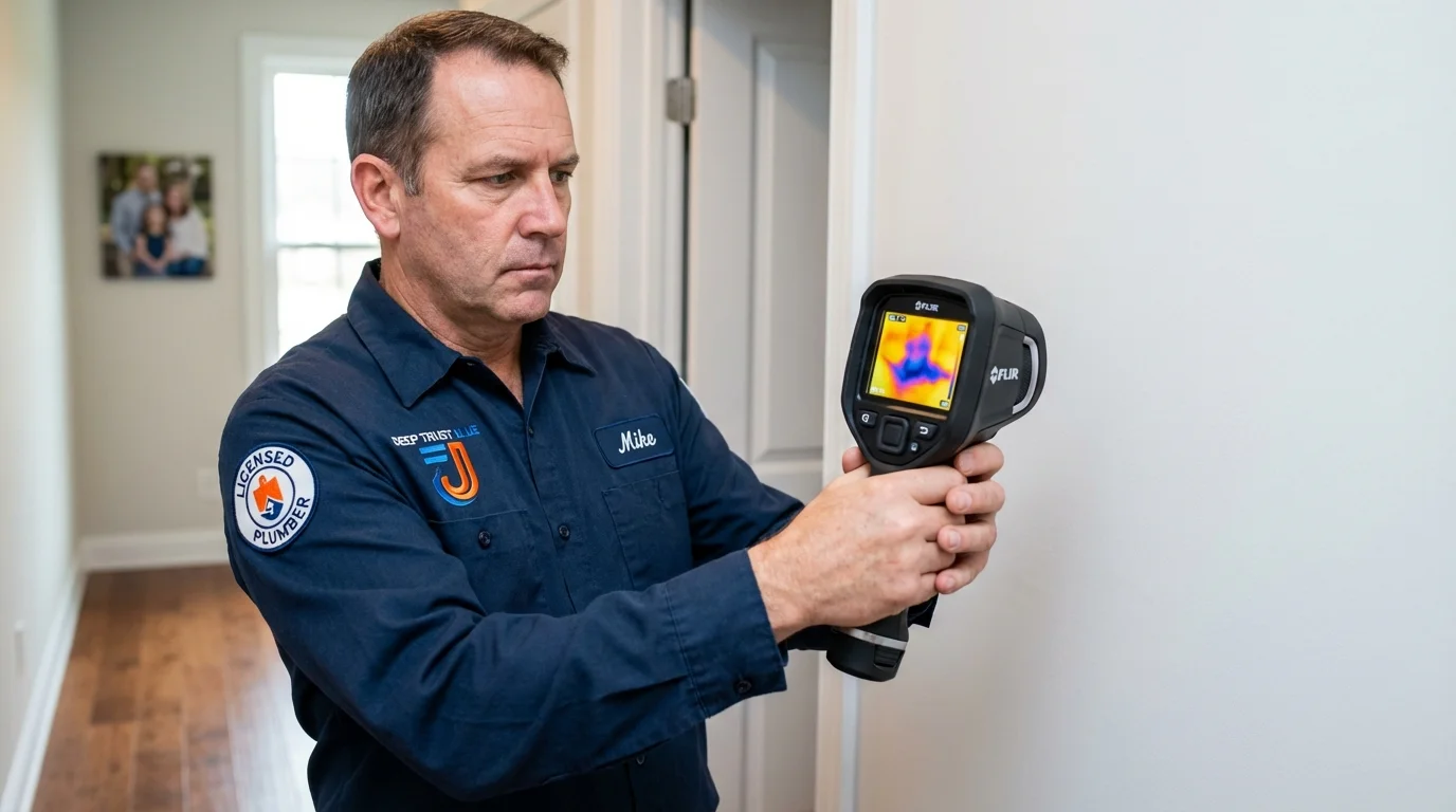 Thermal imaging leak detection by Johns Plumbing LLC in Villalba