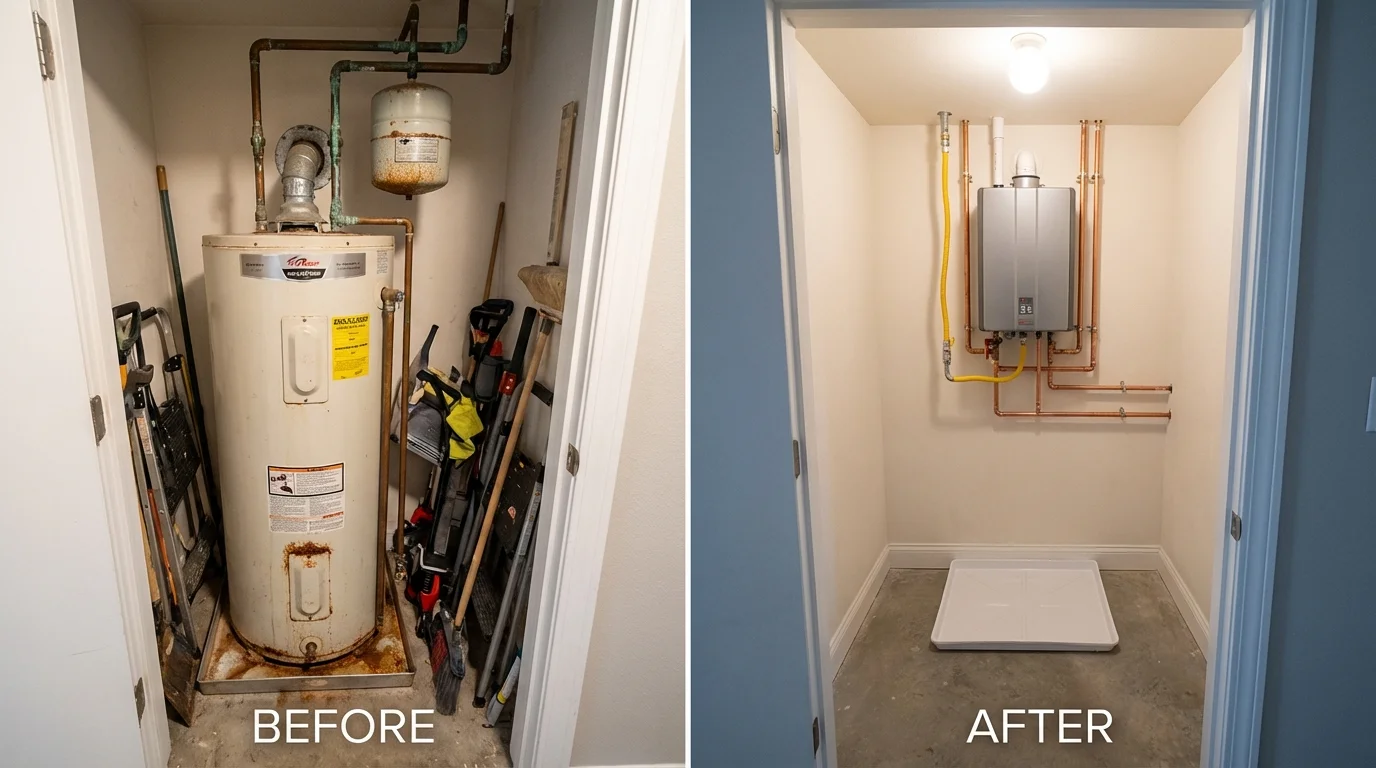 Tank water heater versus wall-mounted tankless unit comparison for Villalba, PR homeowners
